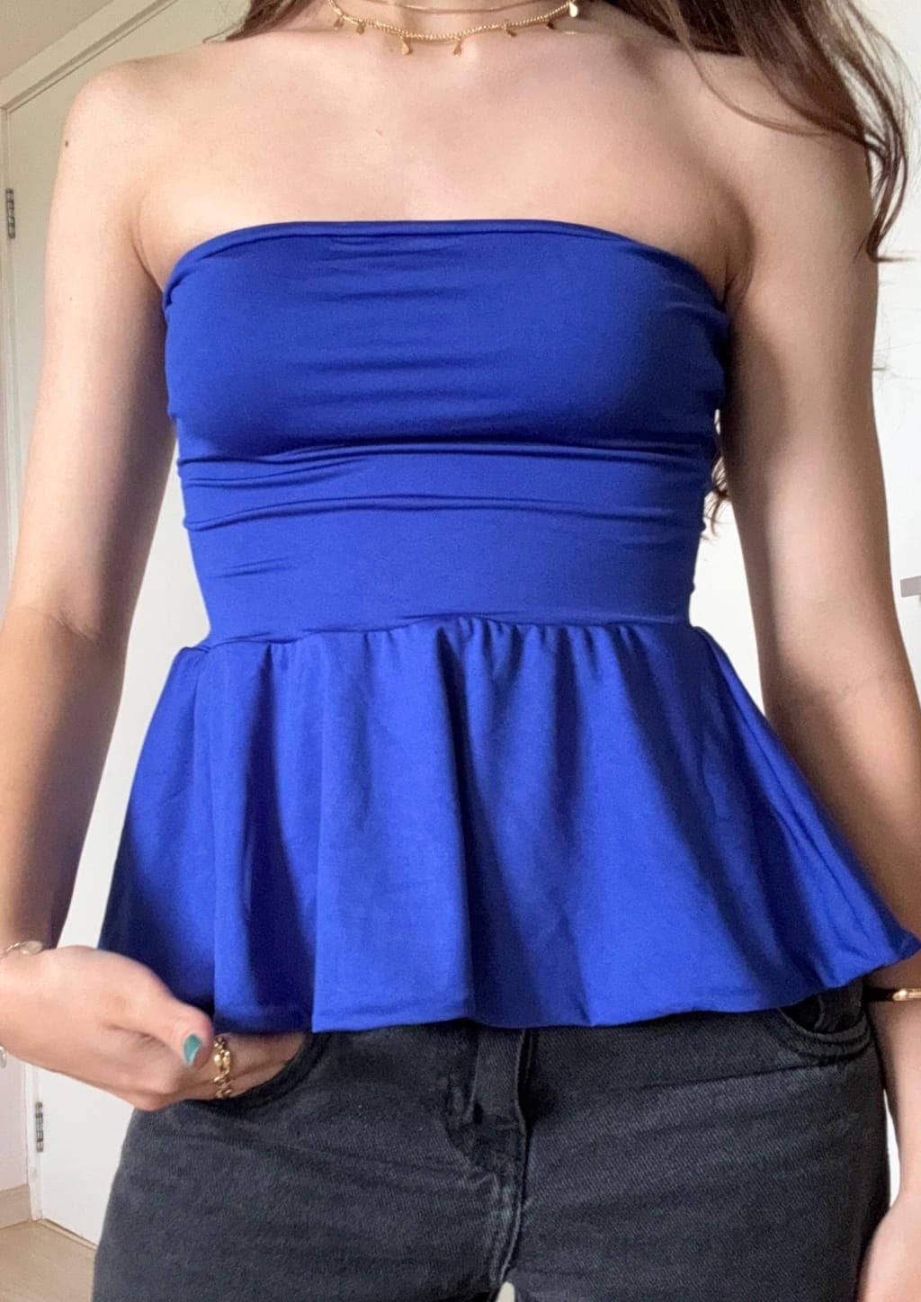 Bata Peplum Azul Royal